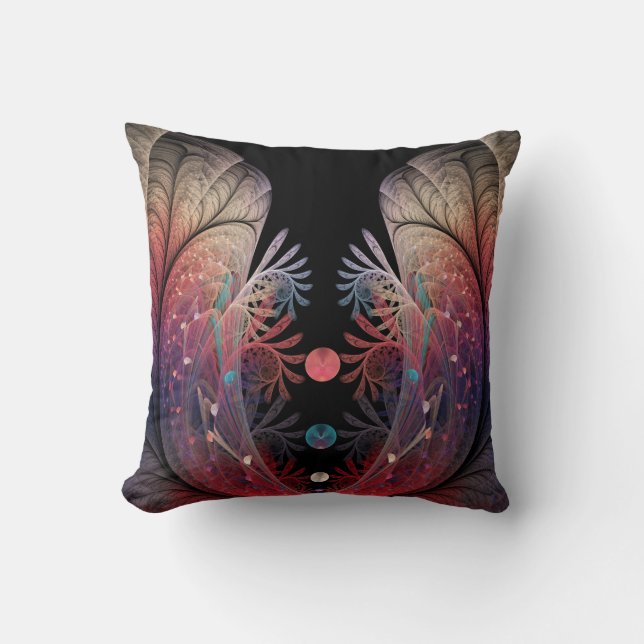 Jonglage Abstract Modern Fantasy Fractal Art Throw Pillow (Front)