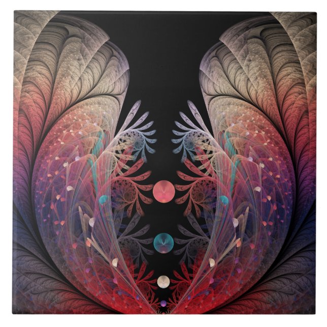 Jonglage Abstract Modern Fantasy Fractal Art Tile (Front)