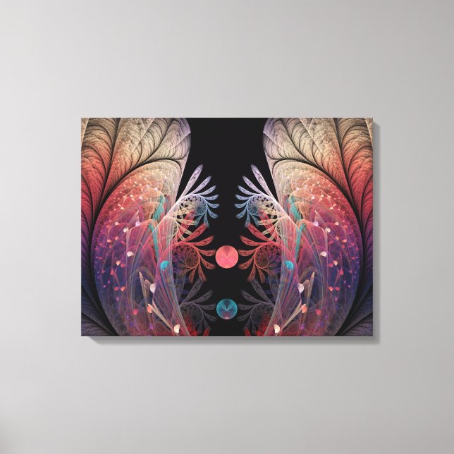 Jonglage Abstract Modern Fantasy Fractal Triptych Canvas Print (Front)