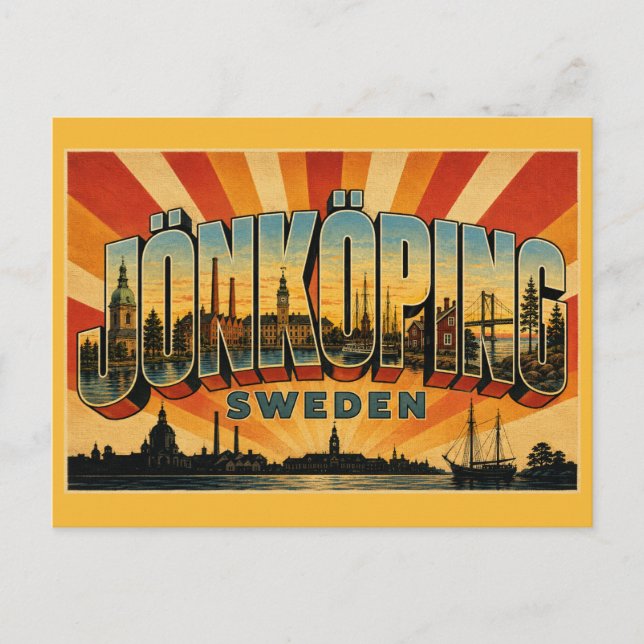 Jönköping Sweden Lake Vättern Postcard (Front)