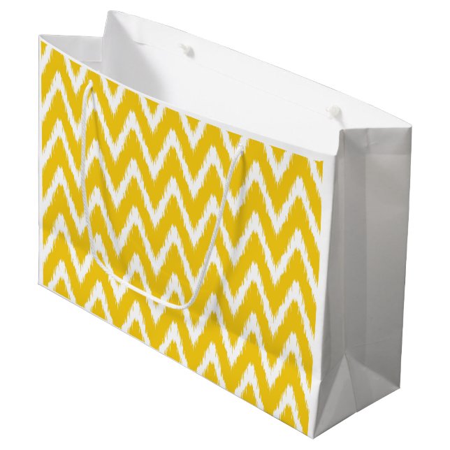 Jonquil Asian Moods Ikat Chevrons Large Gift Bag (Front Angled)
