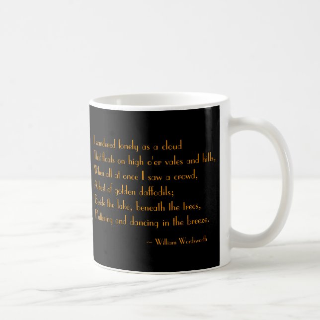 Jonquille avec la tasse en céramique de poème de (Droite)