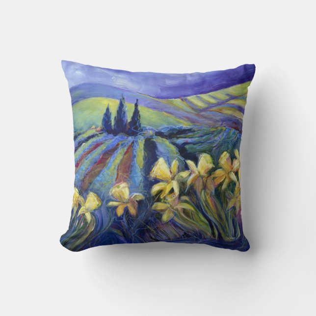 Jonquilles sur un coussin décoratif de jour (Recto)