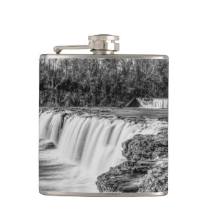 Joplin Grand Falls Overview Grayscale Hip Flask