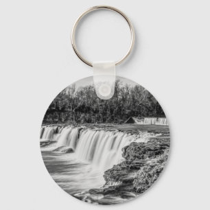 Joplin Grand Falls Overview Grayscale Keychain