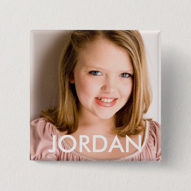 Jordan 2 Inch Square Button (Front)