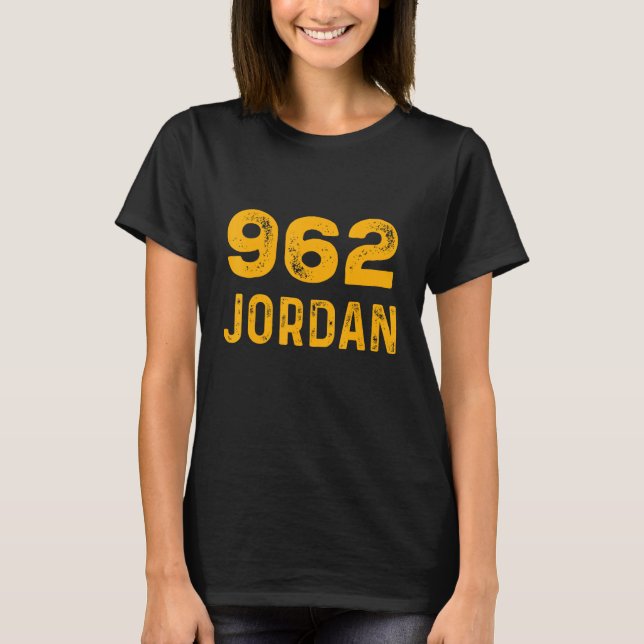 Jordan 962 T-Shirt Distressed Country Area Code Te (Front)