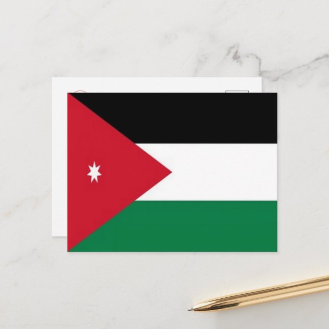 Jordan - Asia - Flag - Postcard (Front/Back In Situ)