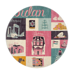 Jordan Culture Retro Illustrated Symbols Cutting Board