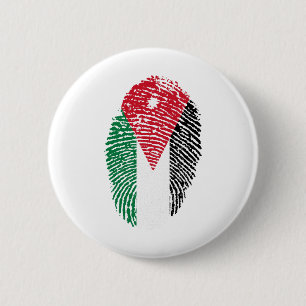 Jordan Flag Fingerprint Country Pride Identity 2 Inch Round Button