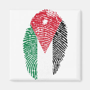 Jordan Flag Fingerprint Country Pride Identity Magnet