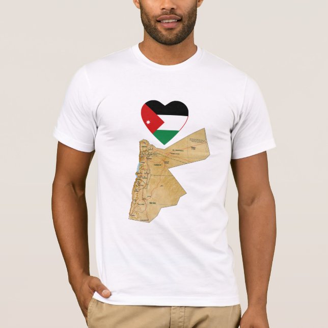 Jordan Flag Heart and Map T-Shirt (Front)