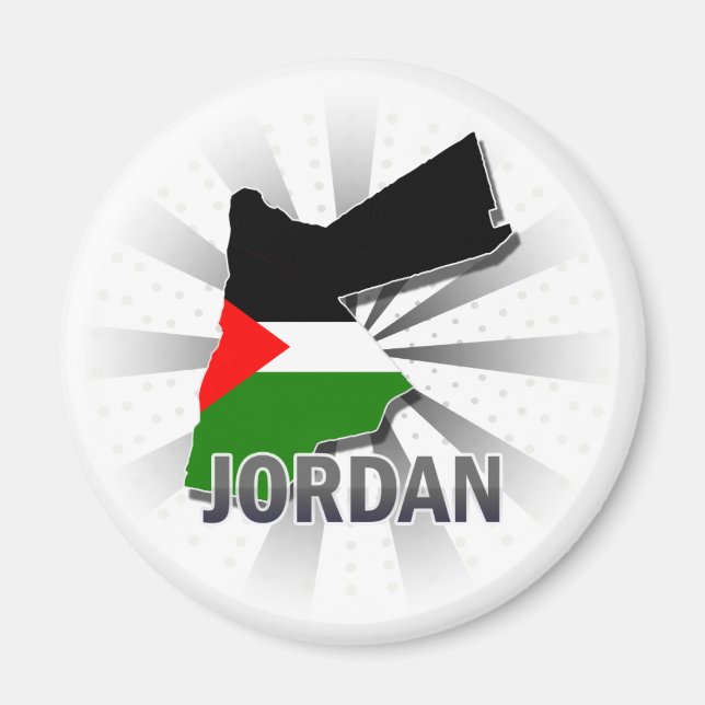 Jordan Flag Map 2.0 Magnet (Front)