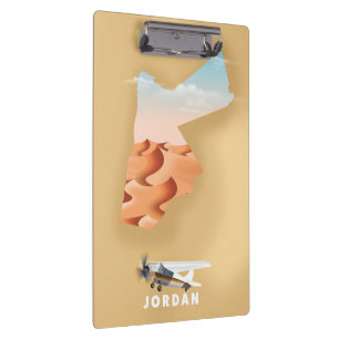 Jordan illustrated map travel poster clipboard