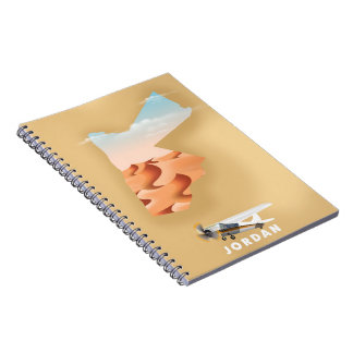 Jordan illustrated map travel poster notebook