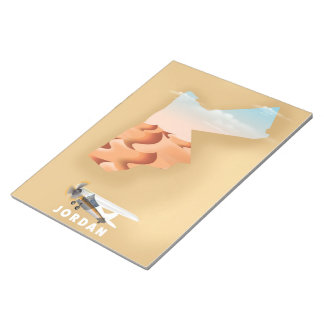 Jordan illustrated map travel poster notepad