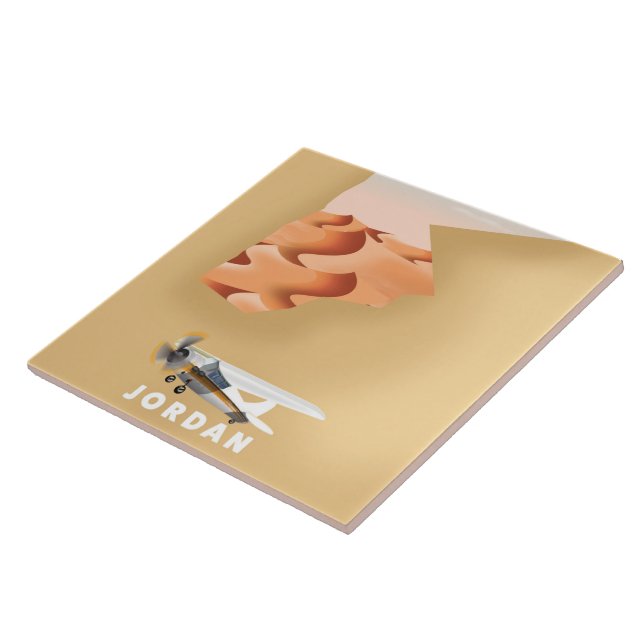 Jordan illustrated map travel poster tile (Side)