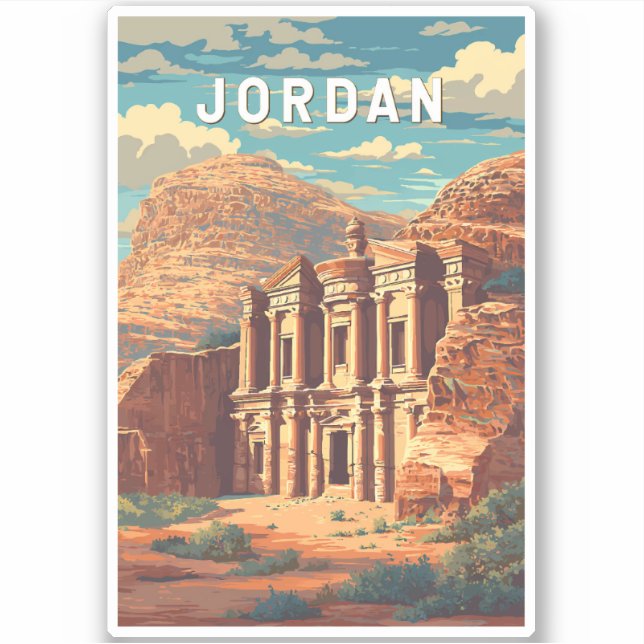 Jordan Illustration Travel Art Vintage (Front)