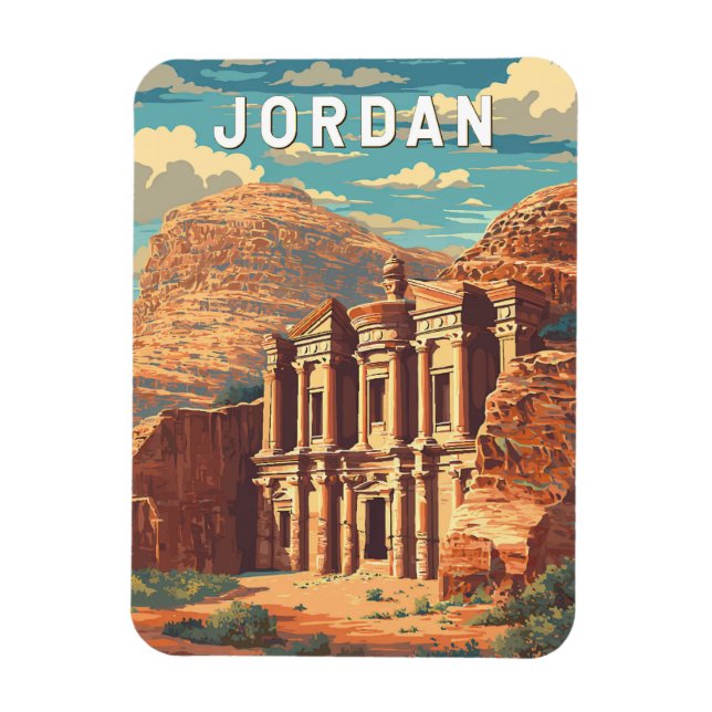 Jordan Illustration Travel Art Vintage Magnet (Vertical)