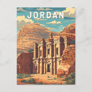 Jordan Illustration Travel Art Vintage Postcard