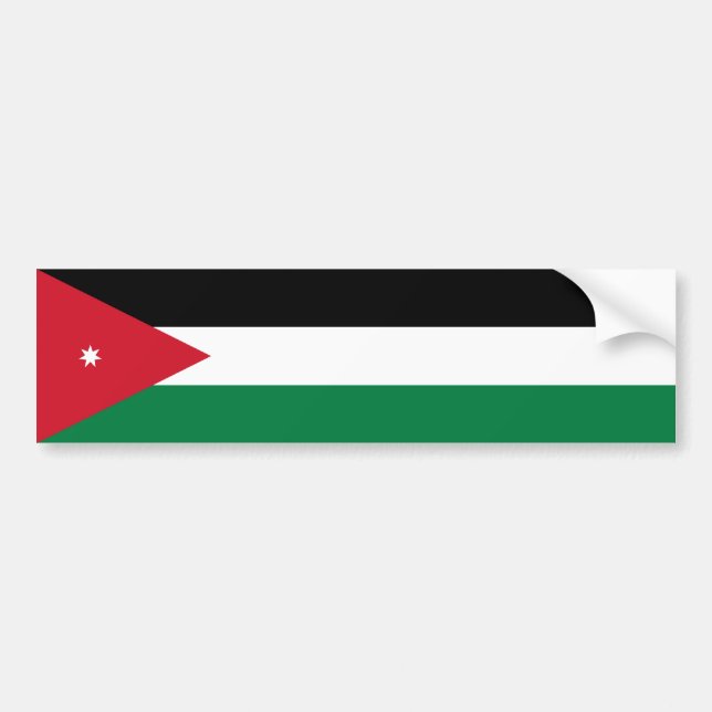 Jordan/Jordanian Flag Bumper Sticker (Front)