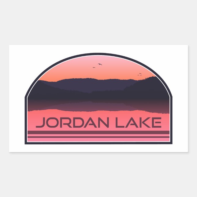 Jordan Lake North Carolina Red Sunrise Sticker (Front)