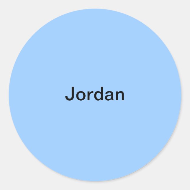 Jordan Light Blue  Kids Name Sticker Personalized (Front)
