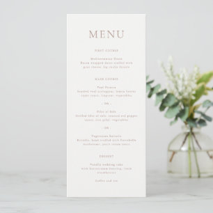 Jordan Light Brown Script Monogram Elegant Wedding Menu