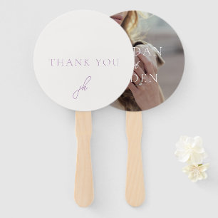 Jordan Lilac Script Monogram Elegant Wedding Hand Fan