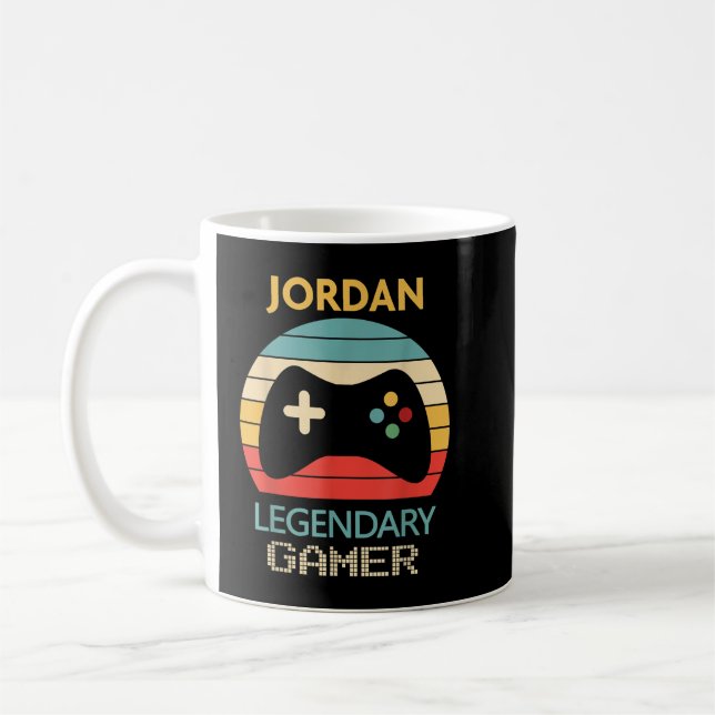Jordan Name Gift - Personalized Legendary Gamer  Coffee Mug (Left)