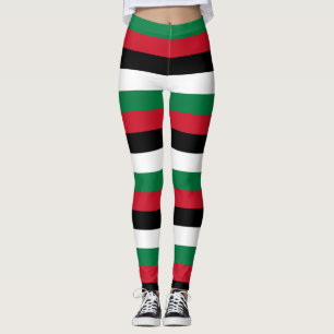 Jordan National Flag Colours Horizontal Striped Leggings