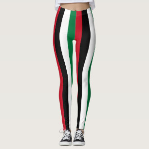 Jordan National Flag Colours Vertical Striped Leggings