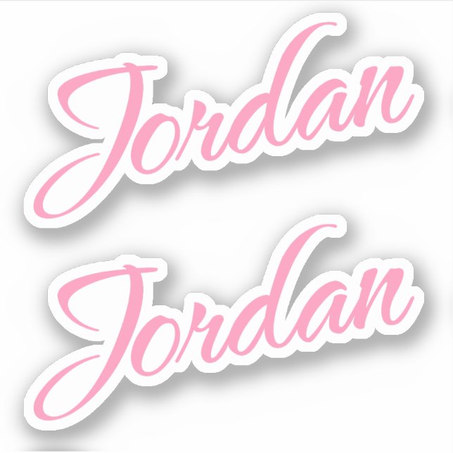 Jordan Nom décoratif en rose x2 Sticker (Devant)