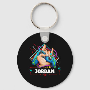 Jordan Personalized Video Game Design- Boys Named  Keychain