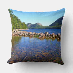 Jordan Pond I at Acadia National Park Throw Pillow