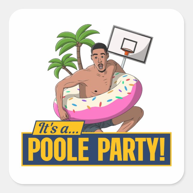 Jordan Poole - Golden State Basketball Square Sticker (Front)