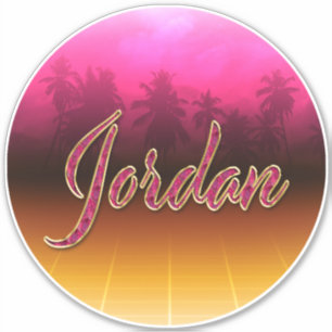 Jordan Prénom Golden Pink Autocollants