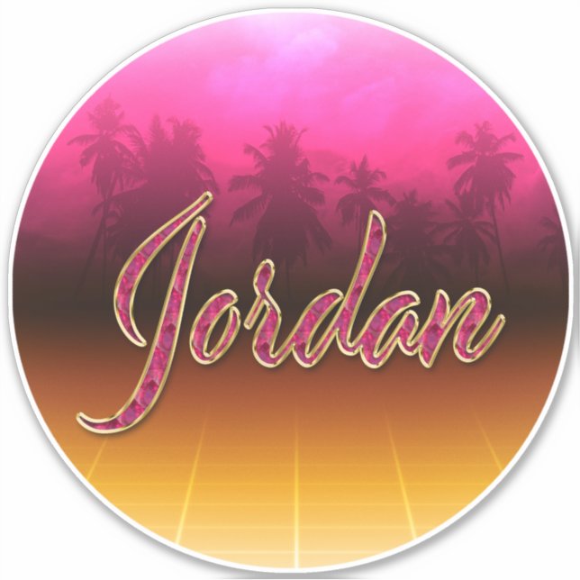 Jordan Prénom Golden Pink Autocollants (Devant)