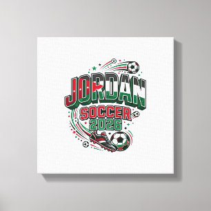 Jordan Soccer 2026 Soccer Bold Country Typography Canvas Print