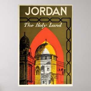 Jordan Travel Poster Art Deco Holy Land Vintage