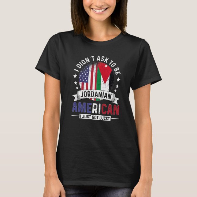 Jordanian American Countries Flags Pride Jordan Fl T-Shirt (Front)