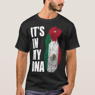 Jordanian And Mexican Mix Heritage DNA Flag T-Shirt