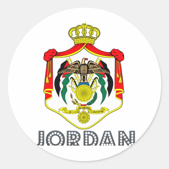 Jordanian Emblem Classic Round Sticker (Front)