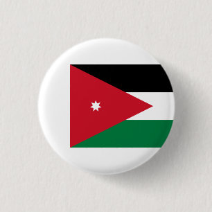 Jordanian Flag, Flag of Jordan 1 Inch Round Button