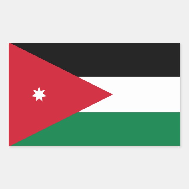 Jordanian Flag, Flag of Jordan Sticker (Front)