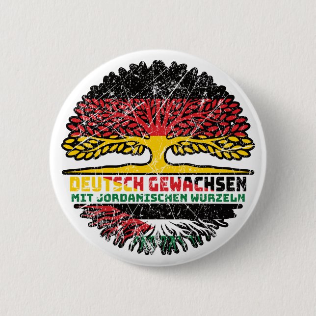 Jordanien Jordanisch Deutschland Baum 2 Inch Round Button (Front)