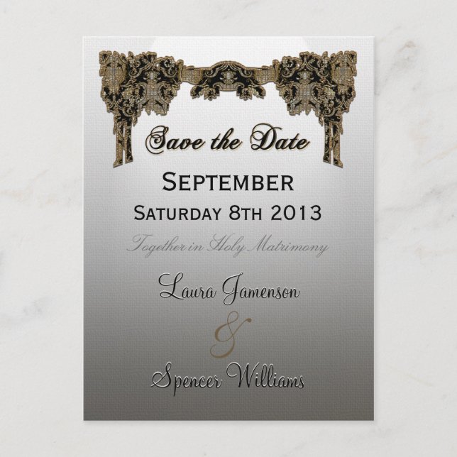 Jordey Wedding Reminder Announcement Postcard (Front)