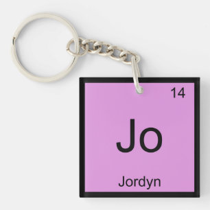 Jordyn Name Chemistry Element Periodic Table Keychain