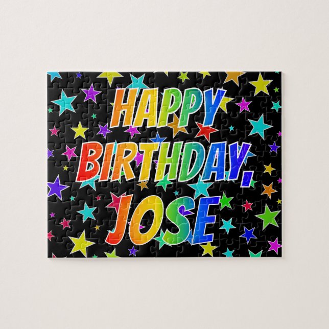 "JOSE" First Name, Fun "HAPPY BIRTHDAY" Jigsaw Puzzle (Horizontal)