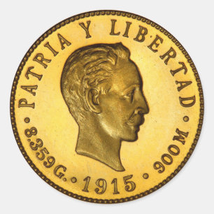 Jose Marti coin (1915) Classic Round Sticker